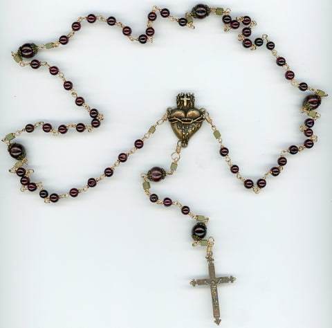 Garnets and Bronze Rosary