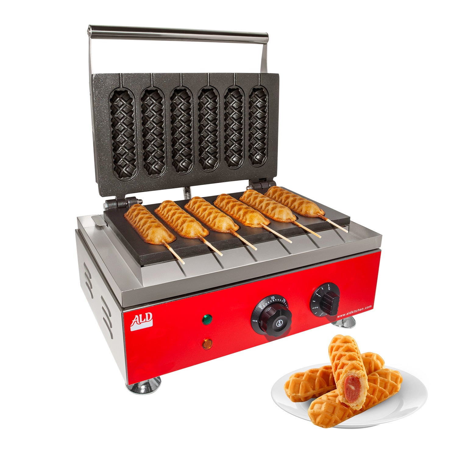 Gr 527 Hotdog Waffle Maker Waffle Iron For Corn Dogs Stainless Ste Ald