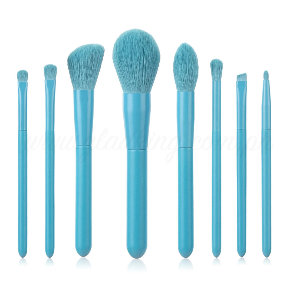 blue makeup brushes
