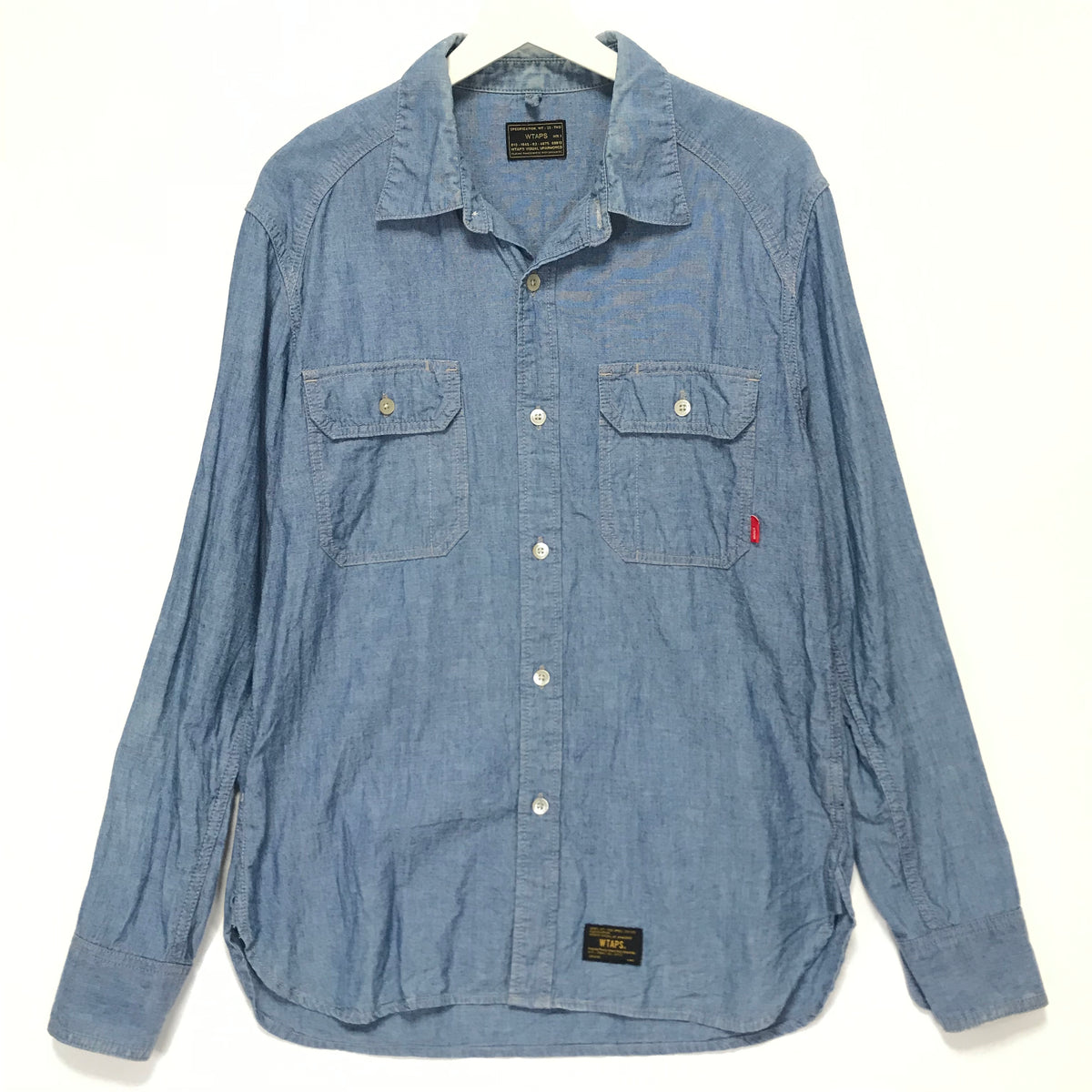 [L] WTaps 14AW Cell L/S Chambray Shirt Blue