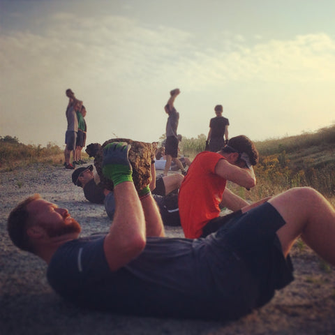 The PAX (the guys that show up to the workout) lifting and doing whatever with whatever is available with the given terrain. The only qualification is that it results in a serious beat down.