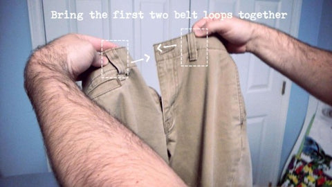 Bring the first two belt loops together so that they touch.
