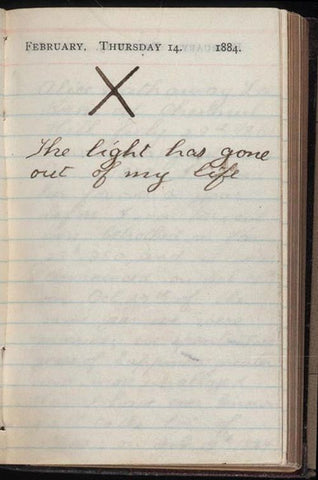 Roosevelt’s Journal Entry the day his first wife Alice died.