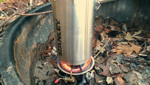 The boiling pot is a perfect fit for a typical camp stove. It can also double as a cooking pot for other items.