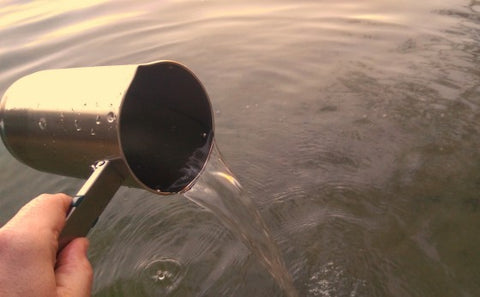 If you’re near a lake, cleanup is pretty easy. I am hoping the fish enjoy caffeine. If you’re worried about bacteria getting in the pot, swab it with alcohol before storing.