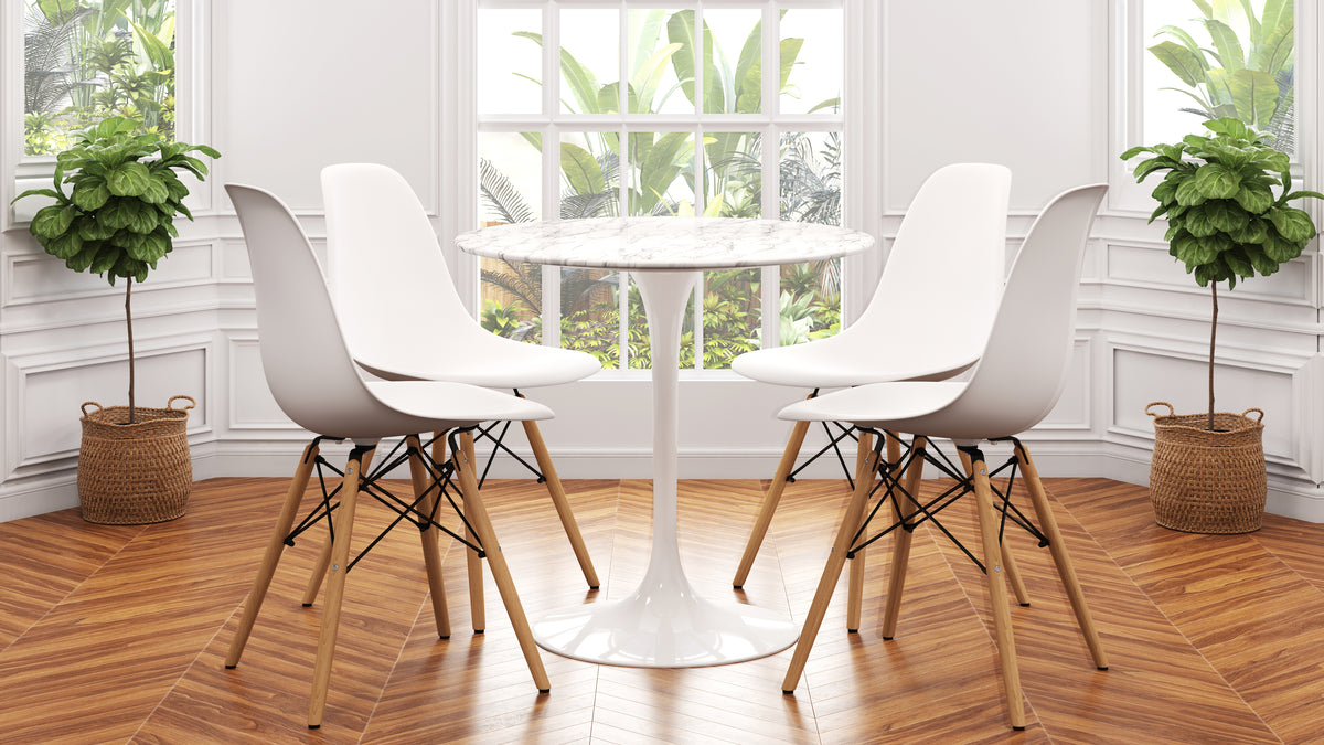 Dining table and 4 tulip chairs retro   Eiffel 