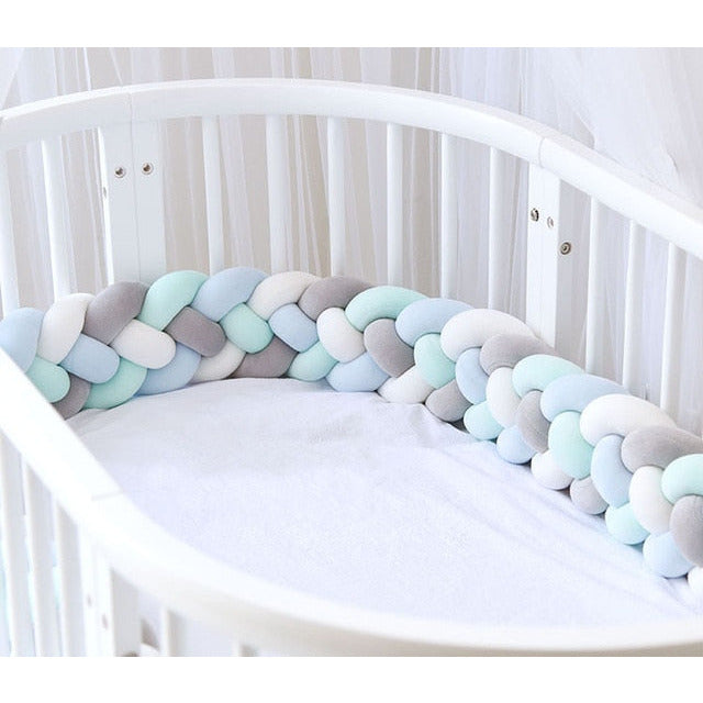 knitted crib bumper