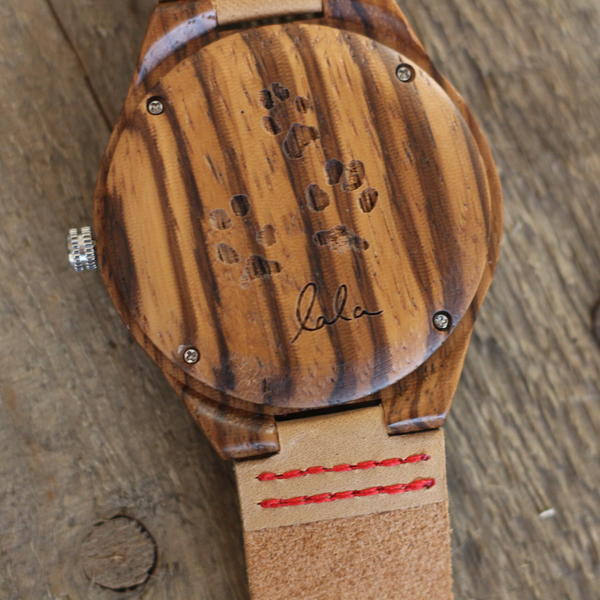dog dad gifts - personalized wooden watch 