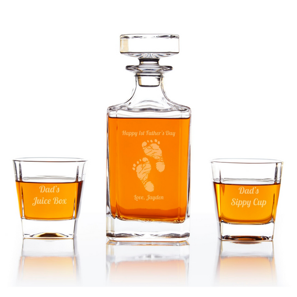 First Father's Day Personalized Whiskey Decanter Set