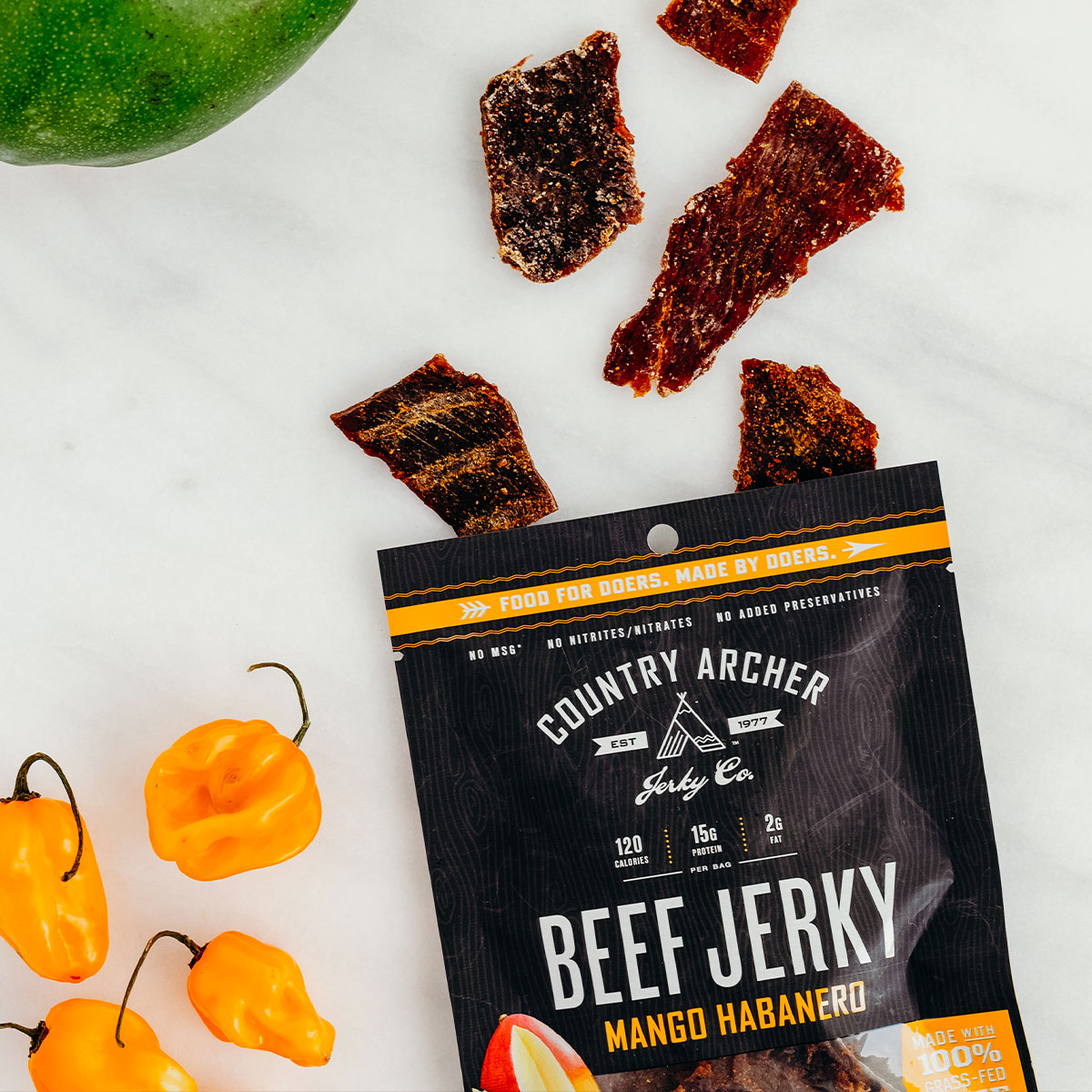 bag of Country Archer mango habanero beef jerky