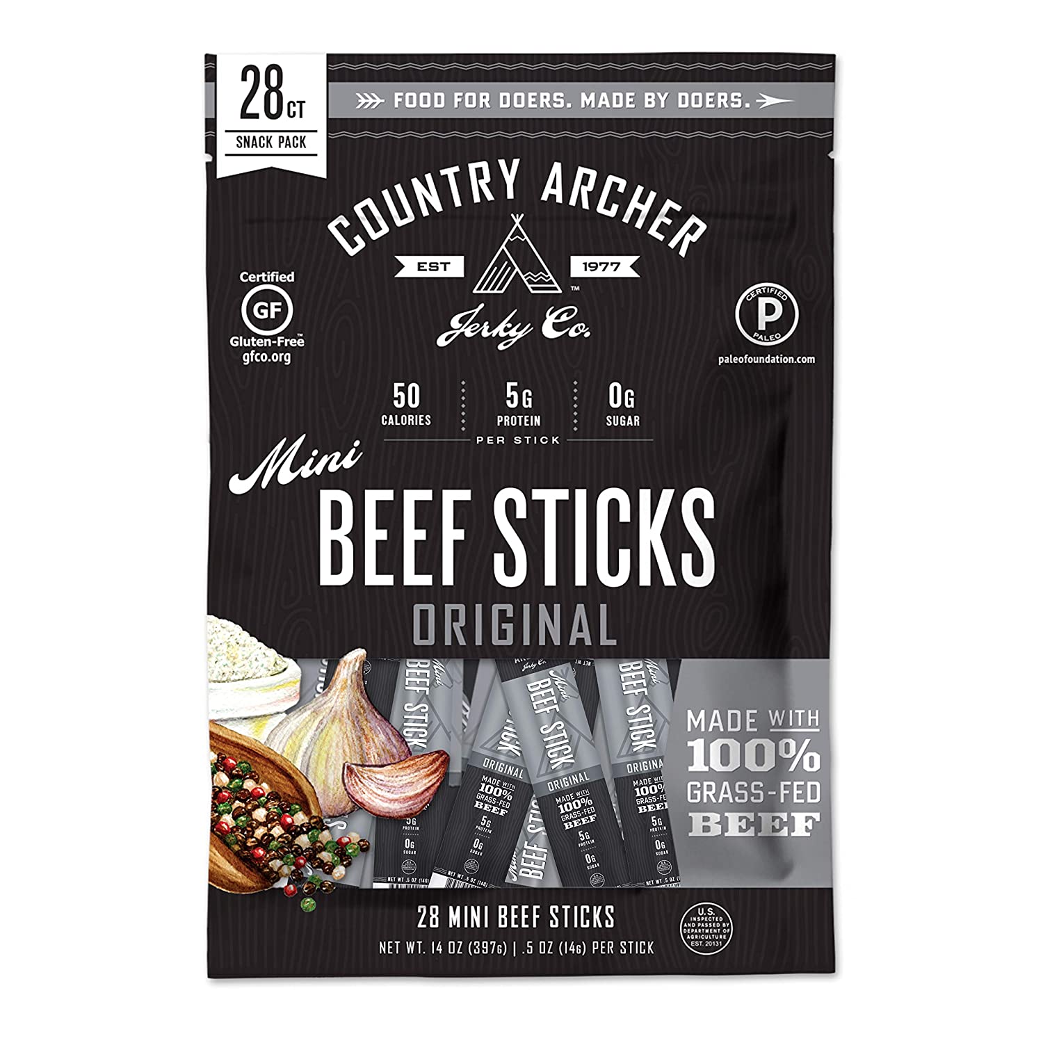 bag of Country Archer mini beef sticks