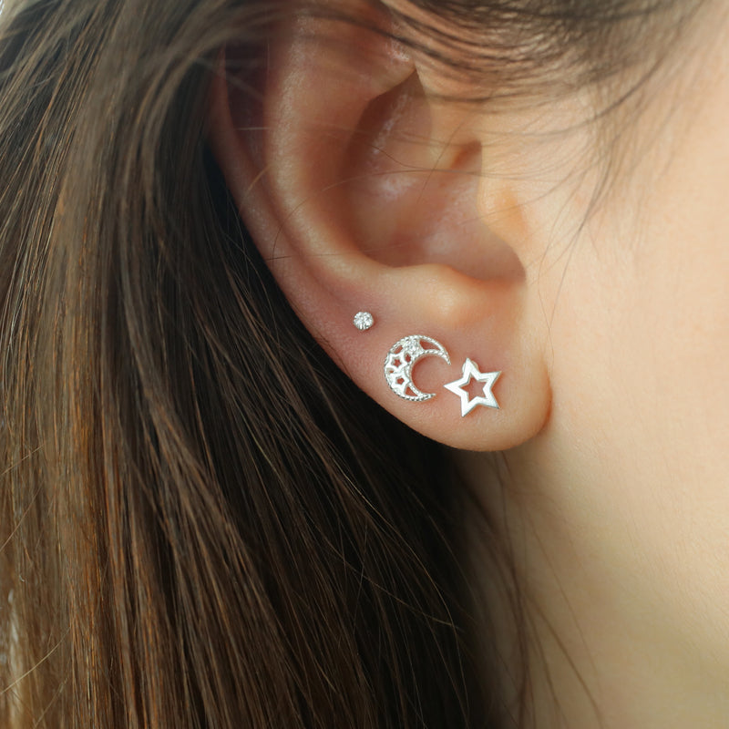 20g Crescent Moon Piercing- Sterling Silver