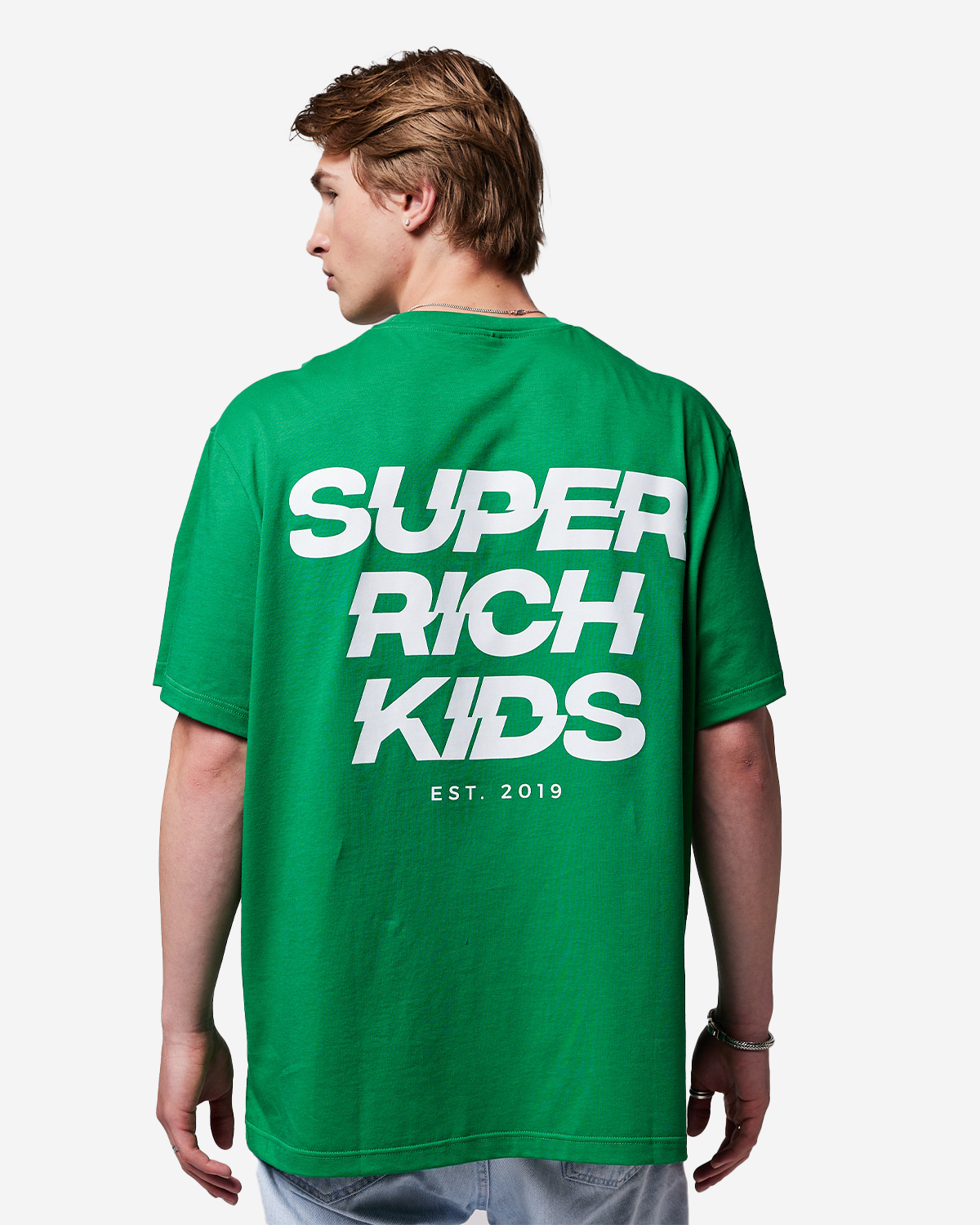 barrière voetstappen delicatesse Super Rich Kids Dollar Logo T-shirt Groen