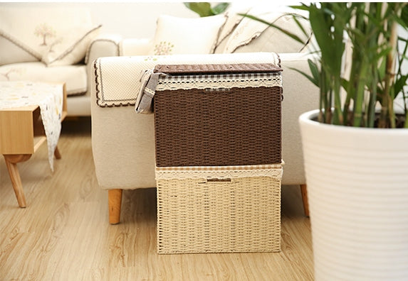 Woven Straw basket with Cover