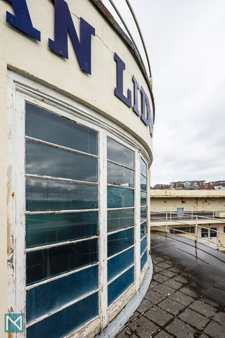 Detail of the exterior of the rotunda at Saltdean Lido