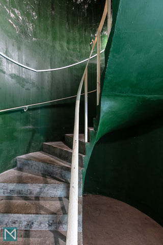 The stairwell leading to the top floor from the rotunda at Saltdean Lido