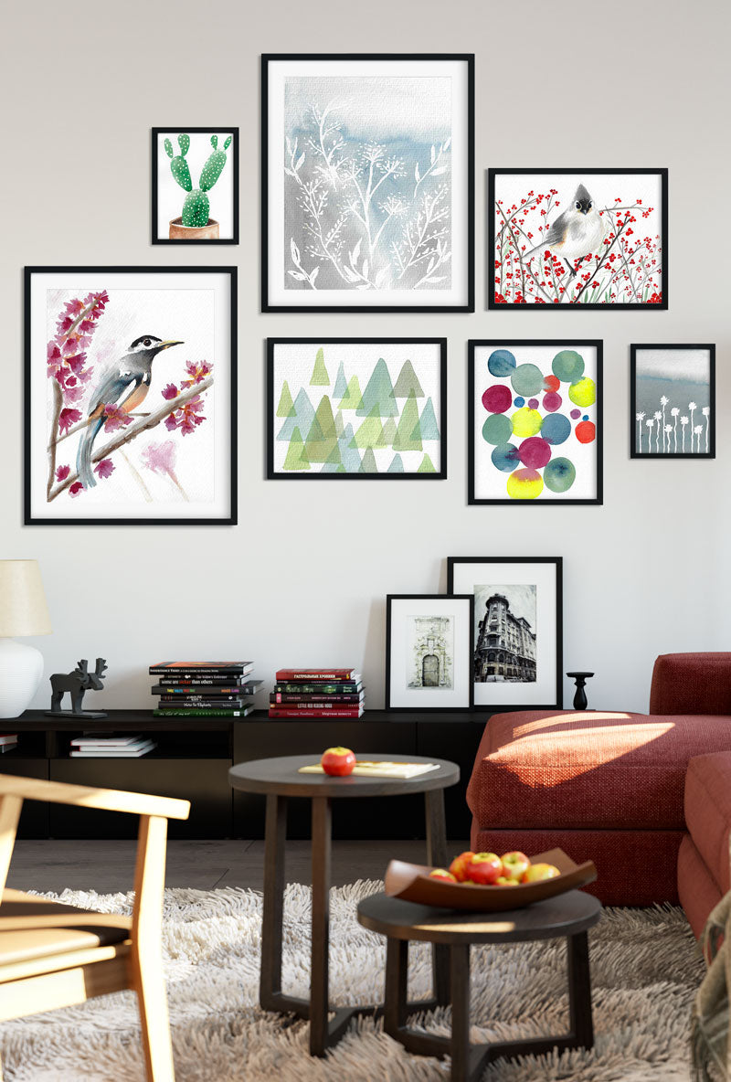 Living room paintings gallery wall