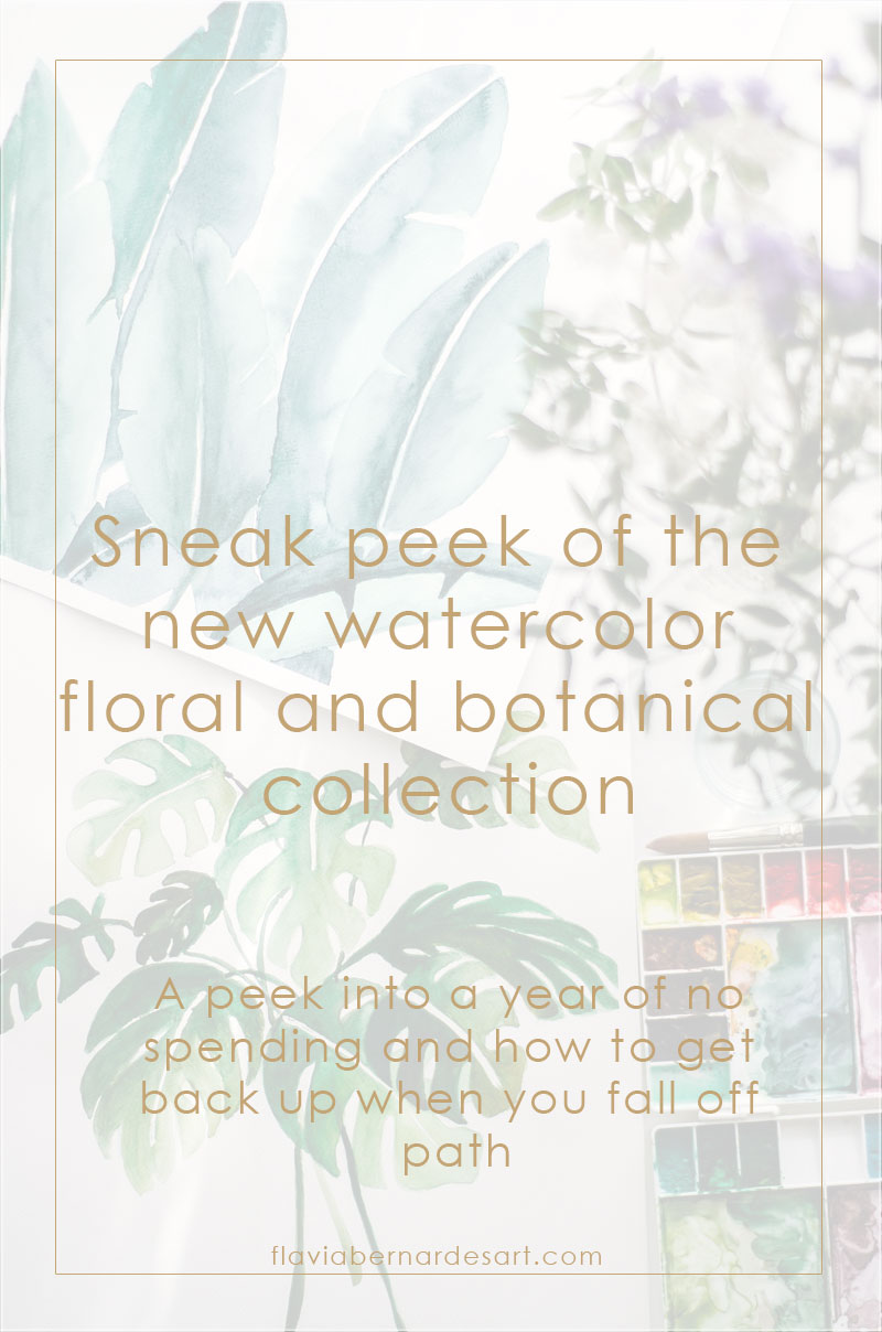 Sneak peek of the new watercolor floral and botanical collection Flavia Bernardes Art