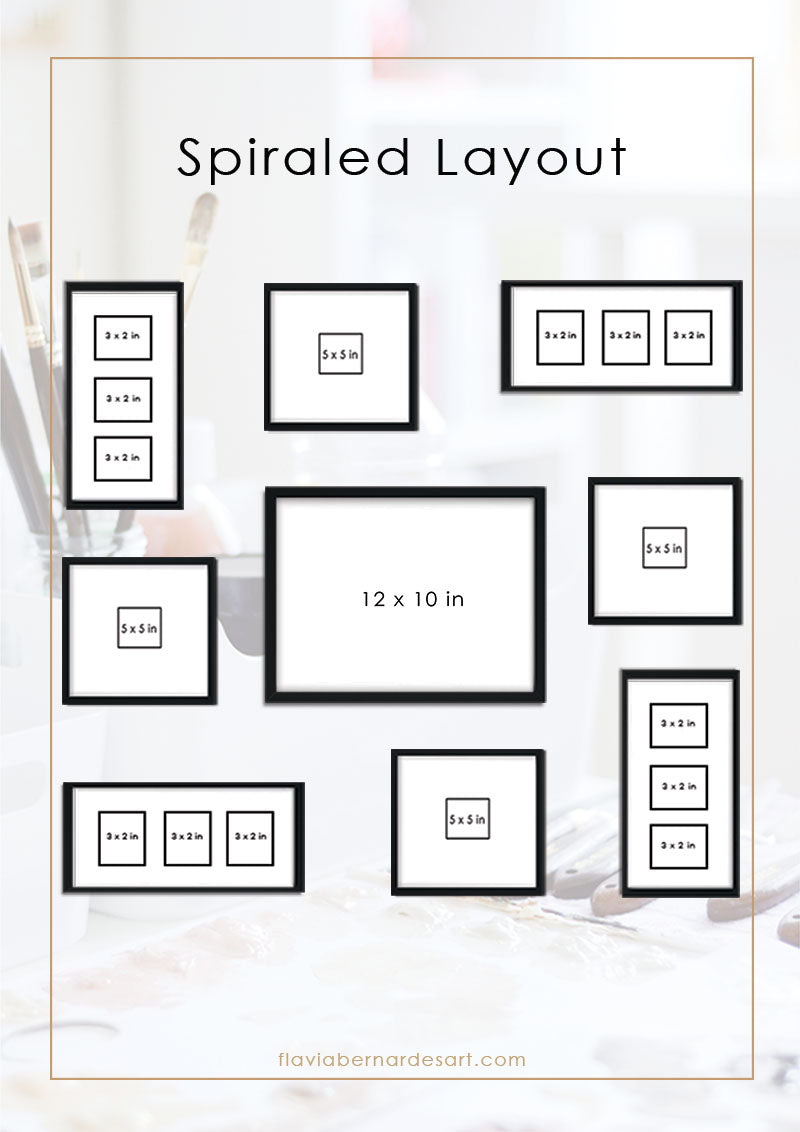 how to create a gallery wall - Spiraled composition
