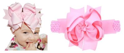 8 INCH MULTIPLE LAYERED HAIR BOW BAND WITH CLIP 
