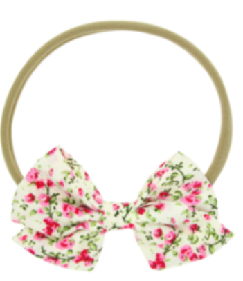 FLORAL PATTERNS HAIR BOW HEADBAND