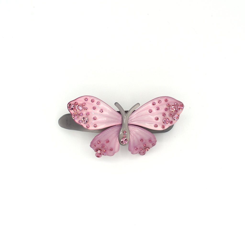 pink butterfly hair clips