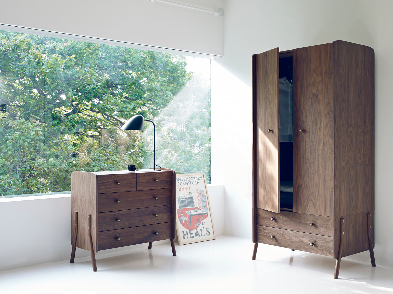 Kirsty Whyte - Novak range for Heals - Furniture Design - Walnut Bedroom