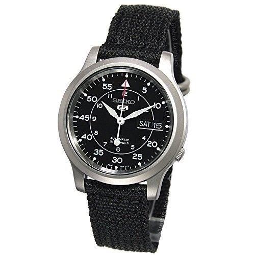 Seiko SNK809 Seiko 5 Black Canvas Watch - Bezali