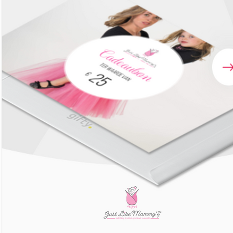 Just Like Mommy'z cadeaubon - gift card - moeder dochter cadeau