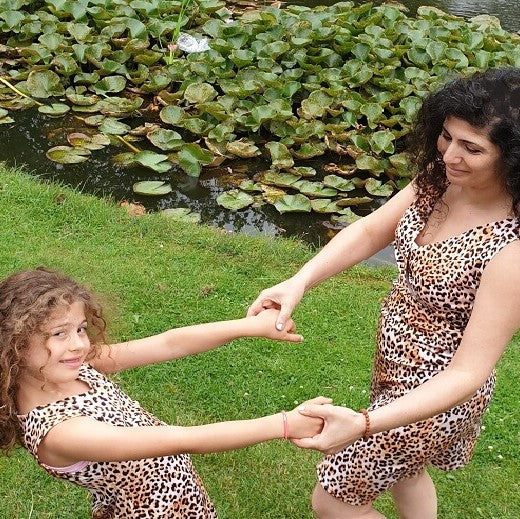 Samen spelen- Moeder Dochter Jurken - leopard