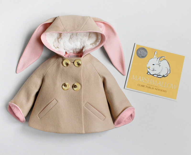 Little Goodall Luxe Bunny Coat and Marshmallow Book by Claire Turlay Newberry