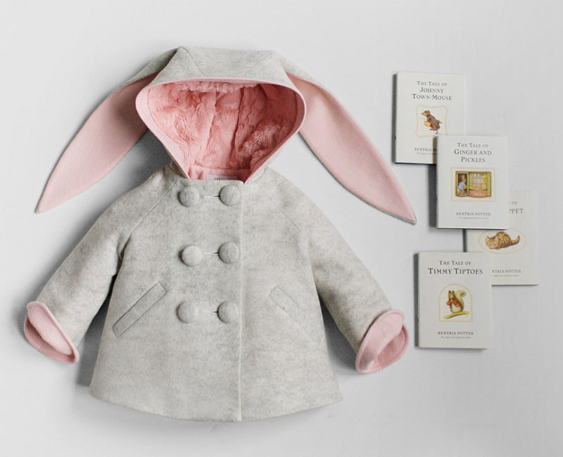Six Button Bunny Coat and Beatrix Potter Books