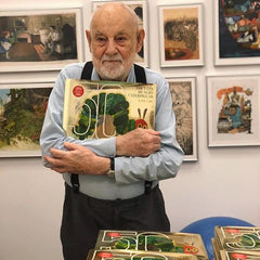 Eric Carle with The Very Hungry Caterpillar 50th Anniversary Edition