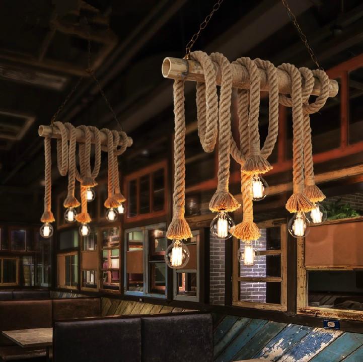 industrial rope pendant light