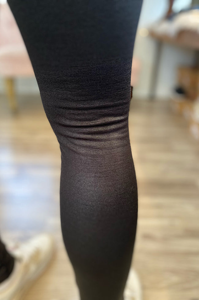 Black Shiny Fleece Lined Leggings