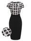 Black & White 1950s Plaid High Waist Dress