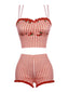 [Pre-Sale] Red 1950s Cherry Plaid Ruffles Swimsuit