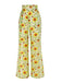 Yellow 1950s Sunflower Jacquard Pants