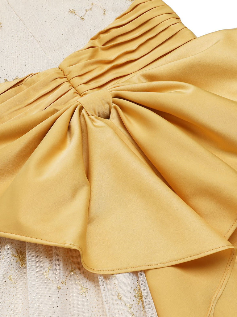 [Pre-sale] Yellow 1950s Mesh Patchwork Swing Dress