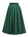 [Pre-sale] Green 1950s Solid Pleated Skirts