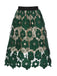 1950s Floral Hollowed-out A-Line Skirt