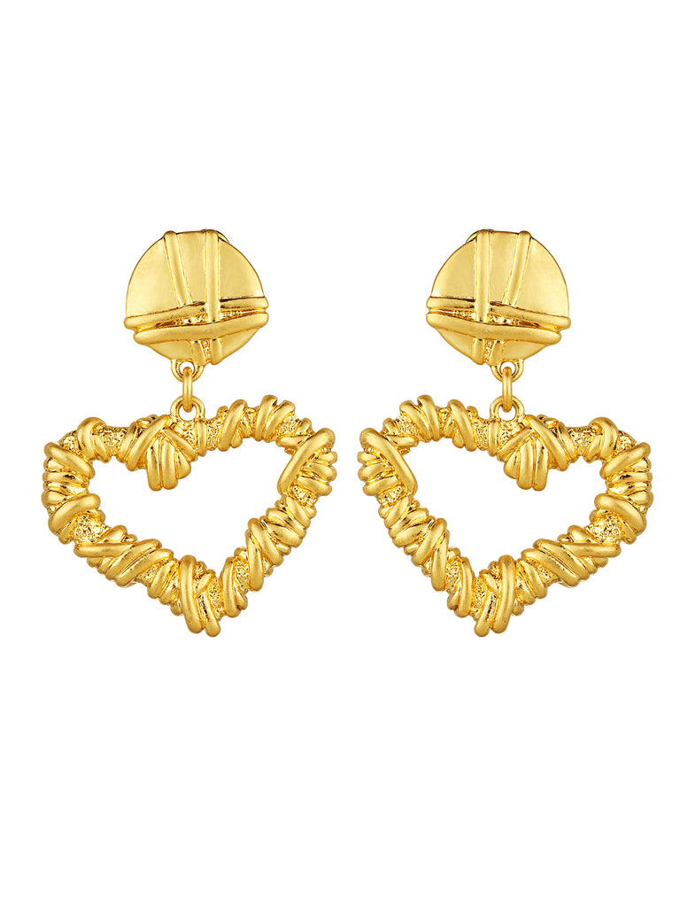 Ruffled Heart Alloy Geometric Earrings