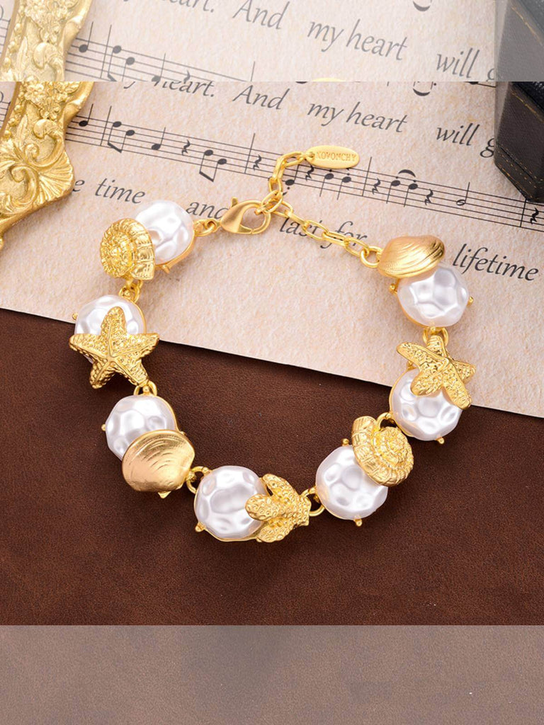 Golden Pearls Marine Lives Vintage Bracelet