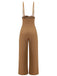 Coffee 1930s Solid Suspender Jumpsuit