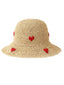 Beige Retro Heart Straw Sun Hat