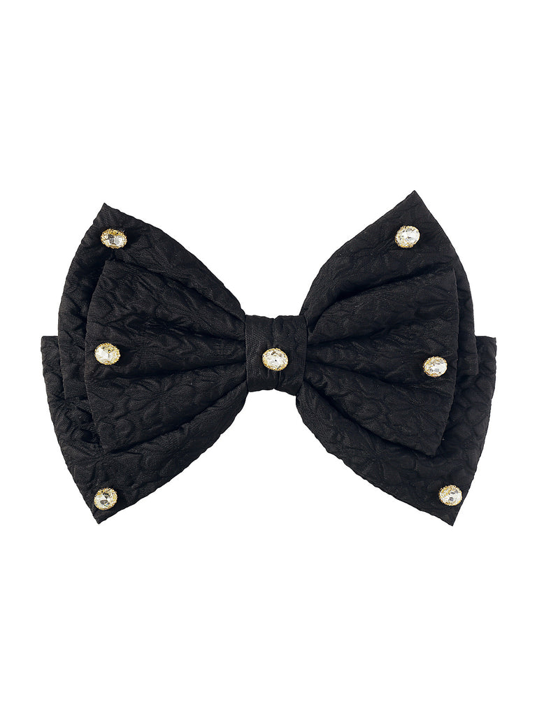 Retro All-Match Solid Geometric Texture Bow Hairpin