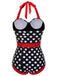 [Pre-Sale] Black & Red 1950s Dots Halter Swimsuit