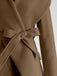 1960s Retro Solid Long Sleeves Wrap Coat
