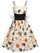 Beige 1950s Lace-Up Costume Dress