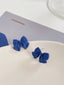 Retro Blue Bow-Knot Stud Earrings